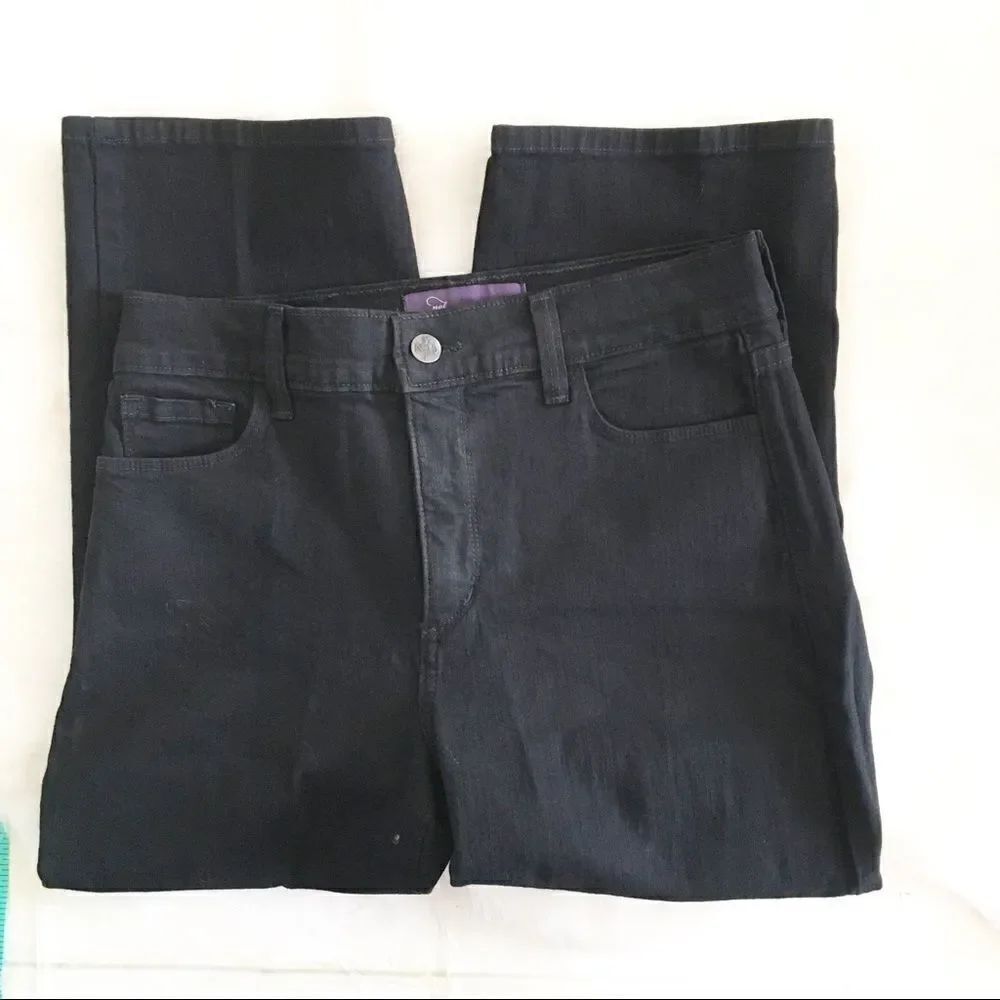 NYDJ Tummy Control Cropped Black Jeans 6